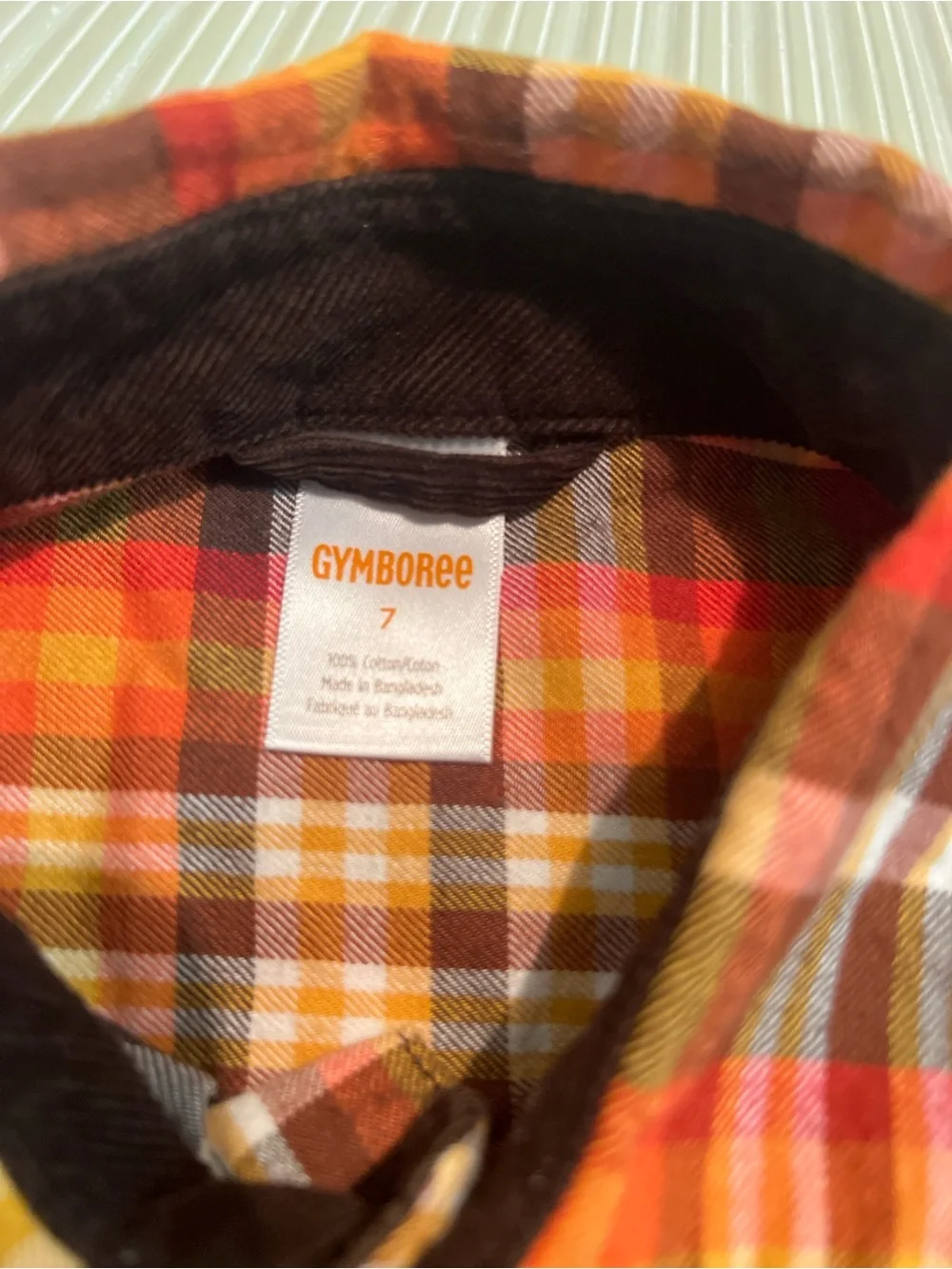 Kids Red & Orange Plaid Button-Up Shirt